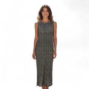 S Studio JPR Sleeveless Maxi Dress – Size M, Black & White Geometric Print